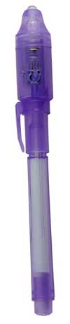 Usynlig pen med UV lys Usynlig pen med UV lys