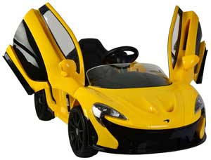Gul McLaren P1 Elbil med mågevinger Gul McLaren P1 Elbil med mågevinger