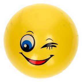 Emoji smilende gul 14 cm plastbold Smiley gul plastbold